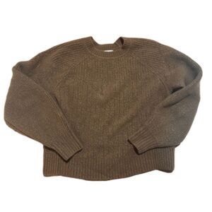Athleta Brown Wool Bland Crew Neck Sweater